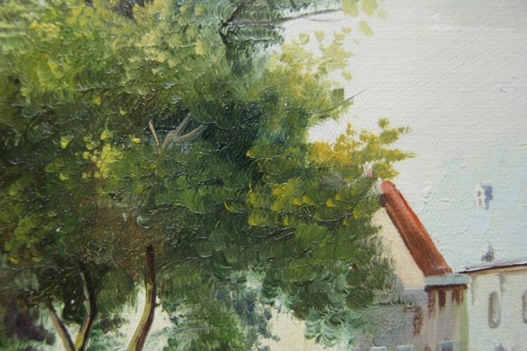 Картина "Пейзаж 19 века" Цена: 7400 руб. Размер: 60 x 50 см. Увеличенный фрагмент.