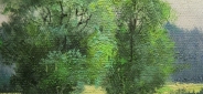 Картина "Пейзаж с озером" Цена: 13200 руб. Размер: 90 x 60 см. Увеличенный фрагмент.