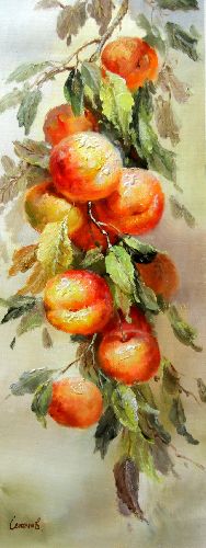 Картина "Персики" Цена: 8000 руб. Размер: 30 x 80 см.