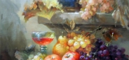 Картина маслом "Фрукты и вино" Цена: 17000 руб. Размер: 60 x 90 см.