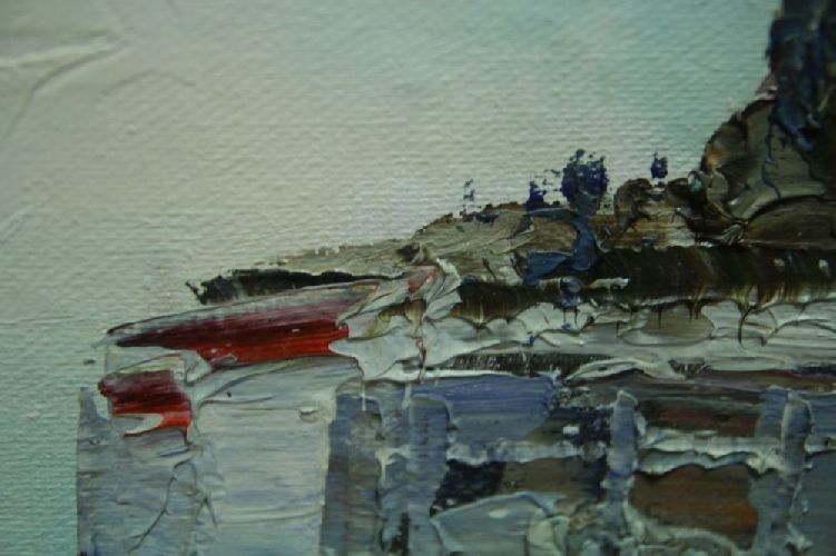 Картина "Порт" Цена: 20100 руб. Размер: 100 x 100 см. Увеличенный фрагмент.