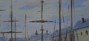 Картина "Солнечная гавань" Цена: 5600 руб. Размер: 25 x 20 см. Увеличенный фрагмент.