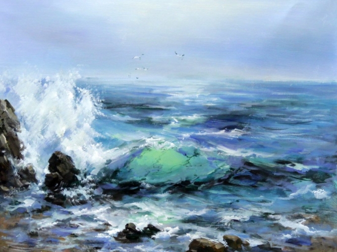 Картина "Прибрежные скалы" Цена: 10300 руб. Размер: 80 x 60 см.