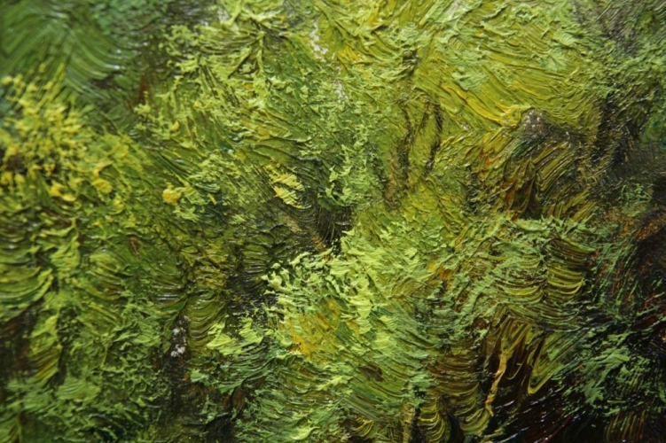 Картина "Речка в полдень" Цена: 13900 руб. Размер: 90 x 60 см. Увеличенный фрагмент.