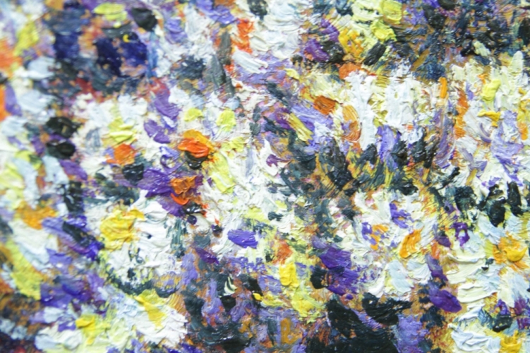 Картина "Моне Астры" Цена: 7700 руб. Размер: 50 x 60 см. Увеличенный фрагмент.