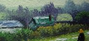 Картина "Село в глубинке" Цена: 3700 руб. Размер: 25 x 20 см. Увеличенный фрагмент.