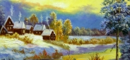 Картина "Сельская зима" Цена: 5600 руб. Размер: 40 x 30 см.