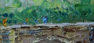 Картина "Сена" Цена: 16000 руб. Размер: 120 x 60 см. Увеличенный фрагмент.