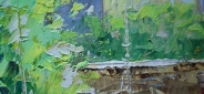 Картина "Сена" Цена: 16000 руб. Размер: 120 x 60 см. Увеличенный фрагмент.