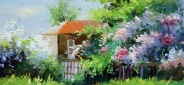 Картина "Сирень у дома" Цена: 5600 руб. Размер: 25 x 20 см.