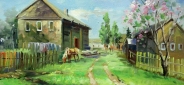 Картина "Солнечная деревня" Цена: 8700 руб. Размер: 40 x 30 см.