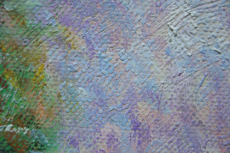 Картина "Солнечные лотосы" Цена: 12400 руб. Размер: 90 x 60 см. Увеличенный фрагмент.
