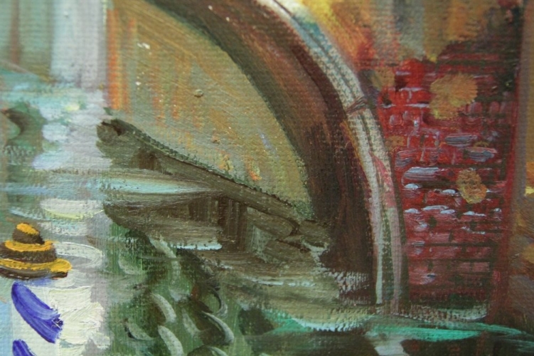 Картина "Улочка в Венеции" Цена: 9200 руб. Размер: 60 x 50 см. Увеличенный фрагмент.