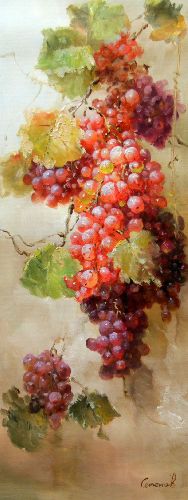 Картина "Виноградные грозди" Цена: 8200 руб. Размер: 30 x 80 см.