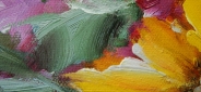 Картина "Яркий букетик" Цена: 14900 руб. Размер: 60 x 60 см. Увеличенный фрагмент.