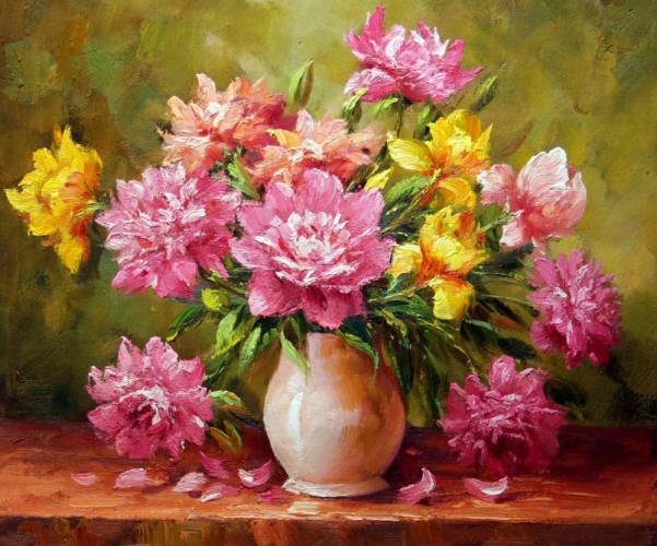 Картина "Ярко-огненные цветы" Цена: 8700 руб. Размер: 60 x 50 см.