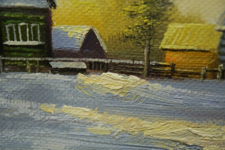 Картина "Зимний пейзаж" Цена: 6200 руб. Размер: 40 x 30 см. Увеличенный фрагмент.