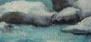 Картина "Зимняя река" Цена: 10800 руб. Размер: 90 x 60 см. Увеличенный фрагмент.