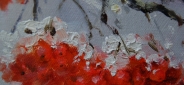 Картина "Зимняя рябина" Цена: 8200 руб. Размер: 60 x 50 см. Увеличенный фрагмент.