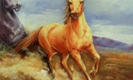 Лошадь маслом на холсте как символ грации