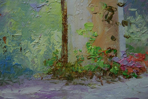 Картина " В летнем саду" Цена: 8500 руб. Размер: 90 x 60 см. Увеличенный фрагмент.