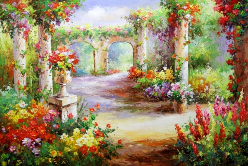 Картина " В летнем саду" Цена: 8500 руб. Размер: 90 x 60 см.
