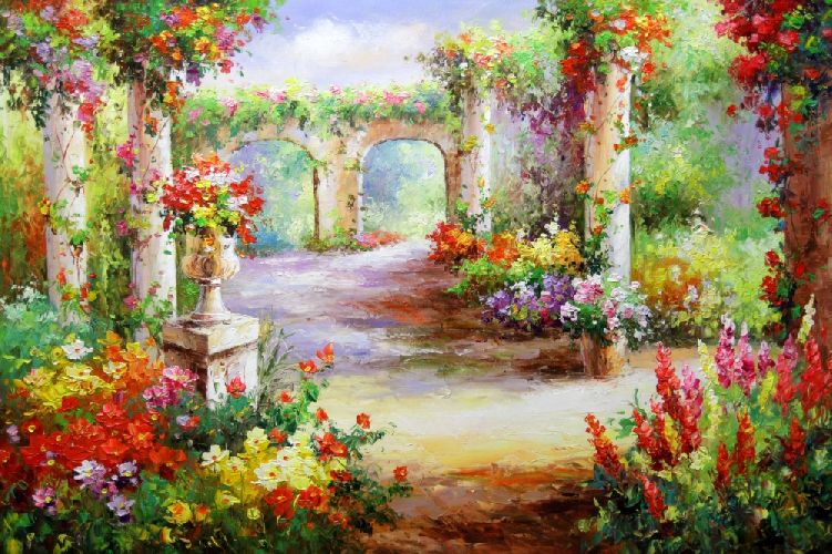 Картина " В летнем саду" Цена: 9500 руб. Размер: 90 x 60 см.