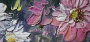 Картина "Летние цветочки" Цена: 9000 руб. Размер: 60 x 50 см. Увеличенный фрагмент.