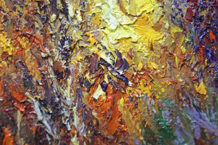 Картина "Однажды осенью" Цена: 11200 руб. Размер: 90 x 60 см. Увеличенный фрагмент.