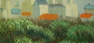 Репродукция картины "Летний пейзаж" Кондратенко Цена: 4900 руб. Размер: 40 x 30 см. Увеличенный фрагмент.