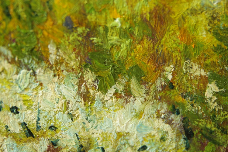 Картина "Цветущие яблони" Клод Моне Цена: 8000 руб. Размер: 60 x 50 см. Увеличенный фрагмент.