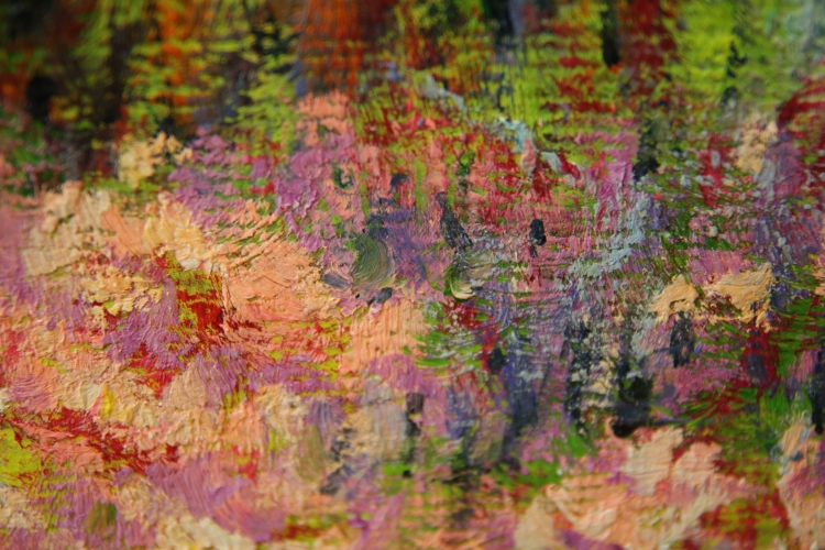 "Клод Моне сад художника в Живерни" Цена: 14000 руб. Размер: 90 x 60 см. Увеличенный фрагмент.