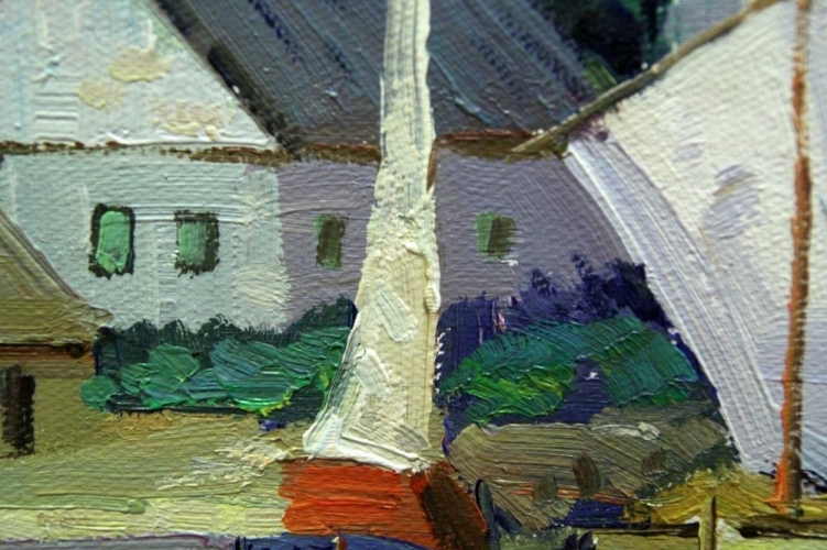 Картина "Вид на Старый Город" Цена: 19800 руб. Размер: 70 x 45 см. Увеличенный фрагмент.
