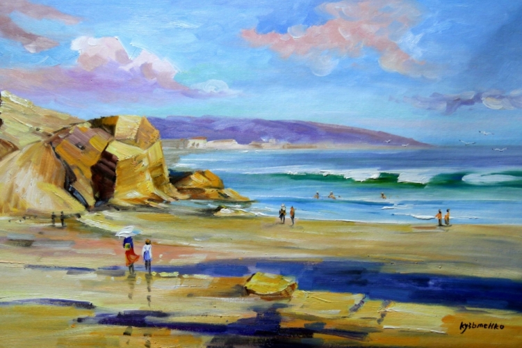 Картина "Крымский пляж" Цена: 8800 руб. Размер: 90 x 60 см.