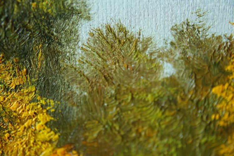 Картина "Осенний лес" Цена: 12600 руб. Размер: 90 x 60 см. Увеличенный фрагмент.