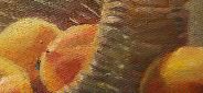 Картина "Натюрморт с персиками" Цена: 9200 руб. Размер: 40 x 30 см. Увеличенный фрагмент.