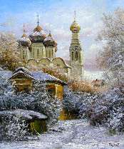 Картина "Зимняя церковь"