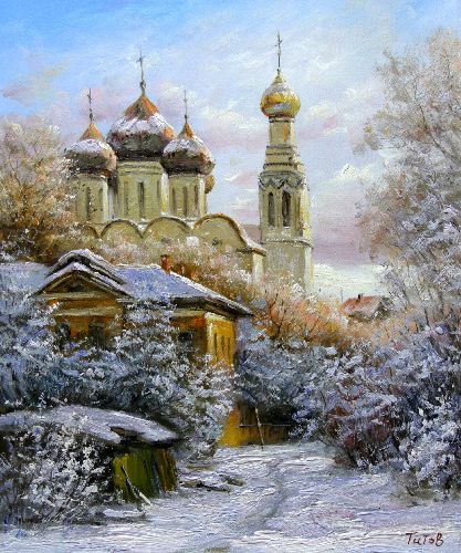 Картина "Зимняя церковь" Цена: 10300 руб. Размер: 50 x 60 см.