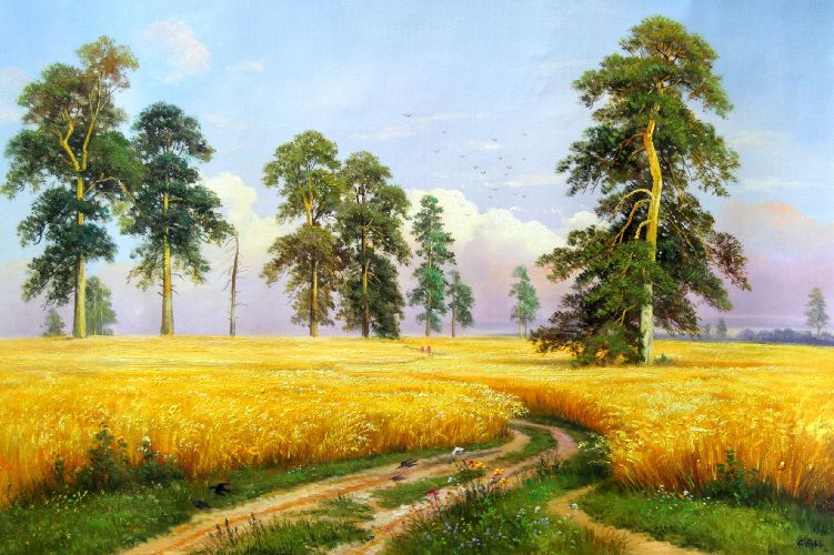 Картина маслом Шишкин - "Рожь" Цена: 20700 руб. Размер: 90 x 60 см.