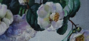 Картина маслом "Альпийская роза" Цена: 7400 руб. Размер: 20 x 25 см. Увеличенный фрагмент.