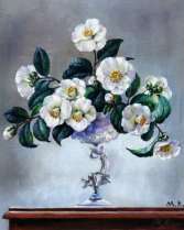 Картина маслом "Альпийская роза"