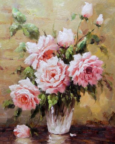 Картина "Беленькие розы" Цена: 6300 руб. Размер: 40 x 50 см.
