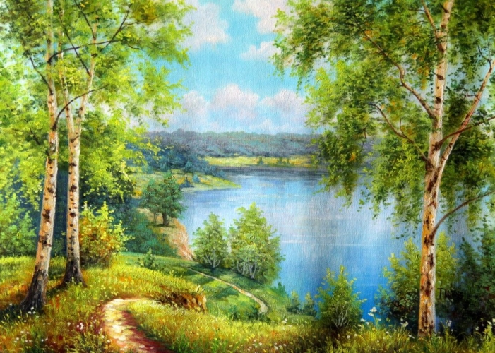 Картина "Берег реки" Цена: 7700 руб. Размер: 70 x 50 см.