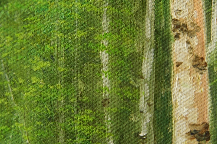 Картина "Березовый лес" Цена: 6300 руб. Размер: 70 x 50 см. Увеличенный фрагмент.
