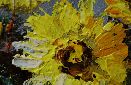 Картина "Букет желтых  цветов" Цена: 5100 руб. Размер: 50 x 60 см. Увеличенный фрагмент.