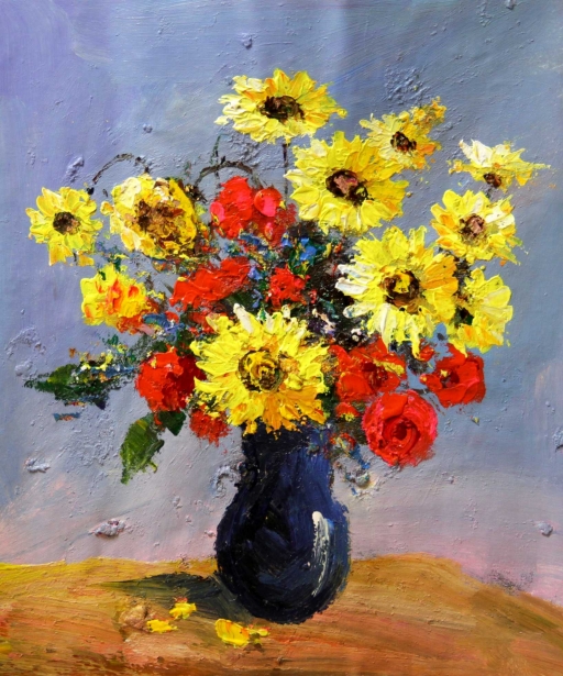 Картина "Букет желтых  цветов" Цена: 5100 руб. Размер: 50 x 60 см.