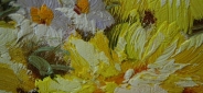 Картина "Букетик с подсолнухами" Цена: 6500 руб. Размер: 50 x 40 см. Увеличенный фрагмент.