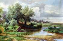 Репродукция картины "Пейзаж 1861" Каменева