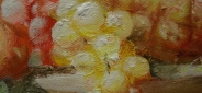 Картина маслом "Чаша с ананасом" Цена: 6300 руб. Размер: 40 x 50 см. Увеличенный фрагмент.