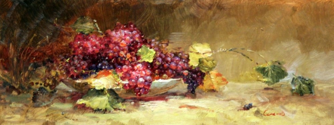 Картина "Чаша с виноградом" Цена: 6700 руб. Размер: 80 x 30 см.